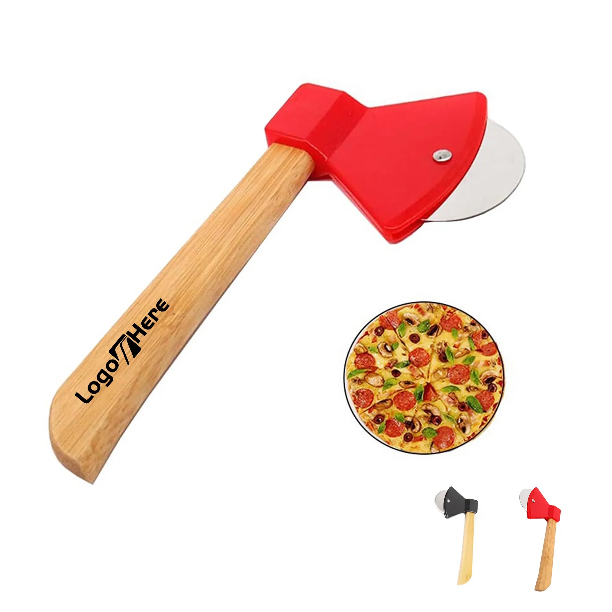 Fire Axe Pizza Cutter With Bamboo Handle 3
