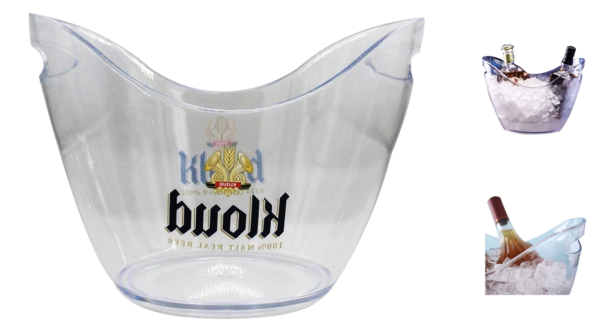 6Qt Clear Plastic Ice Bucket 2