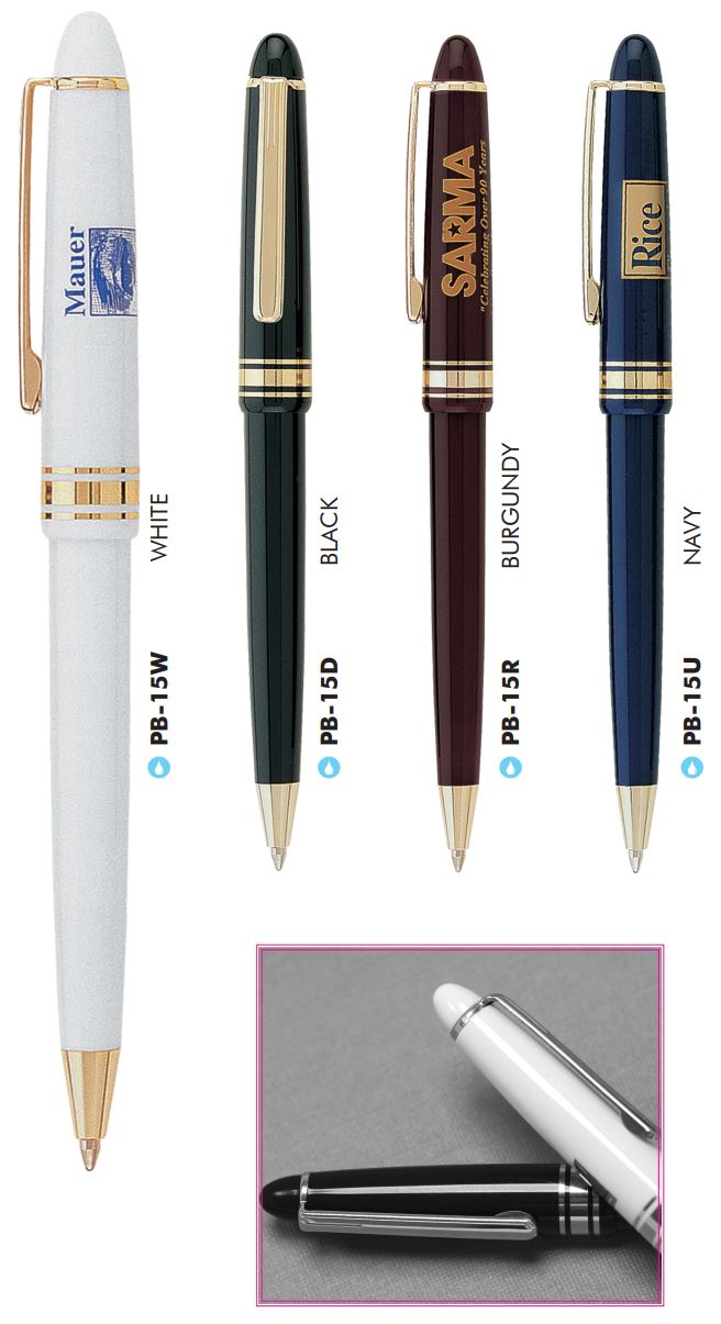 Plantagenet-15 Promotional Gold Trim Pens 2