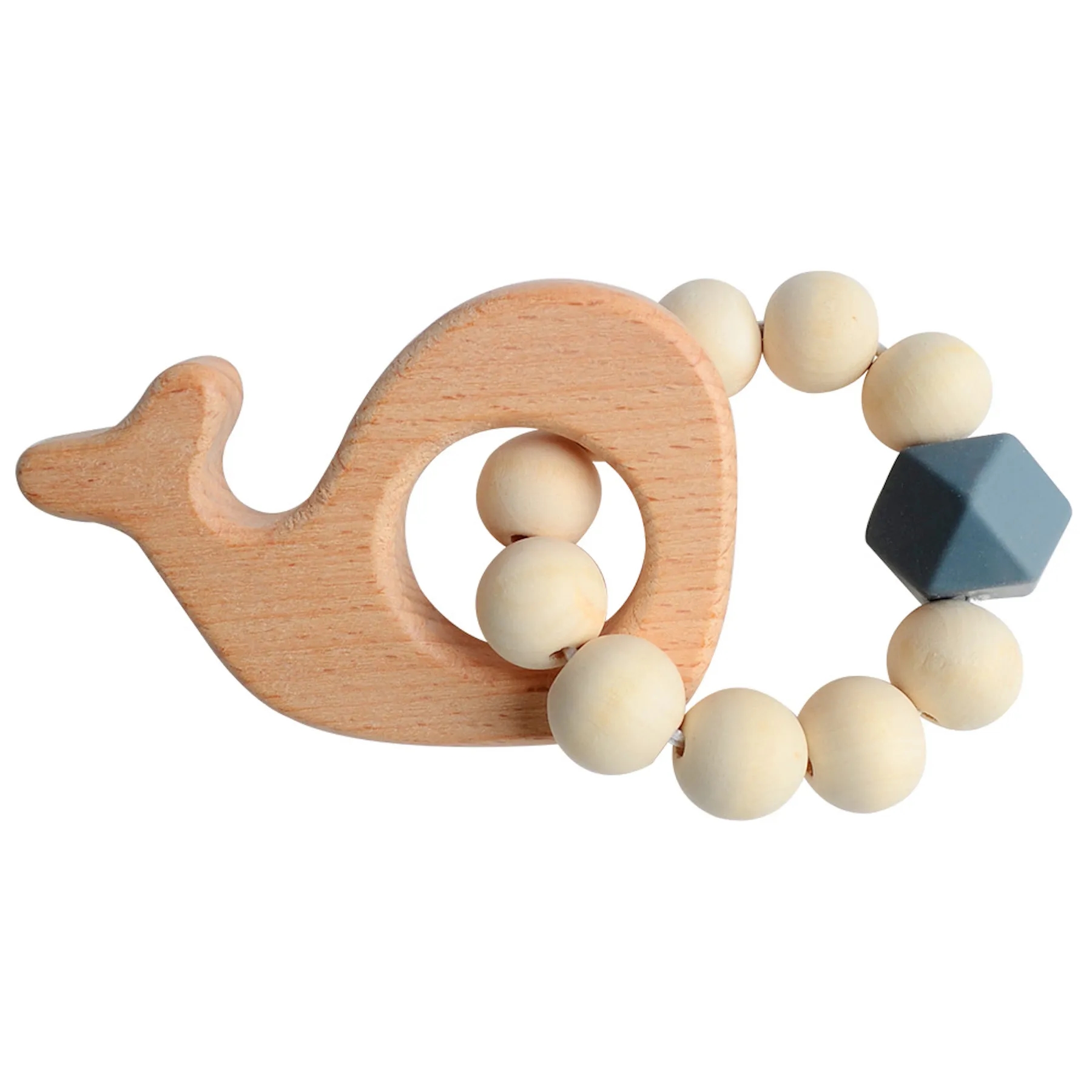 Natural Wood Teething Rattle : 3 M+ 4
