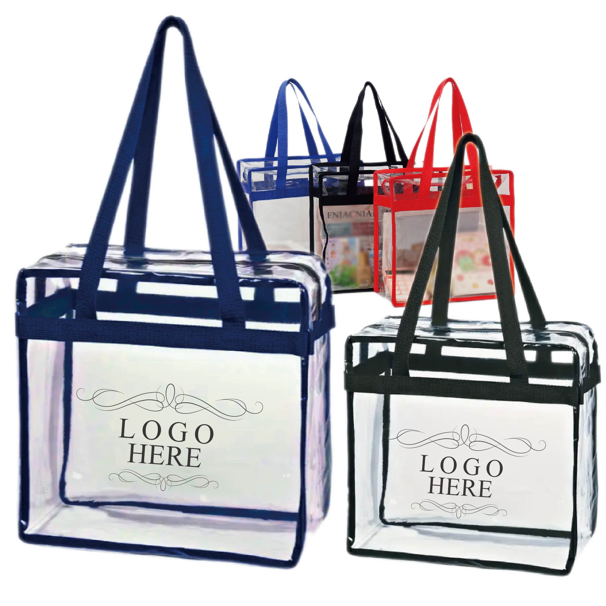 Clear PVC Tote Bag with Zipper 2