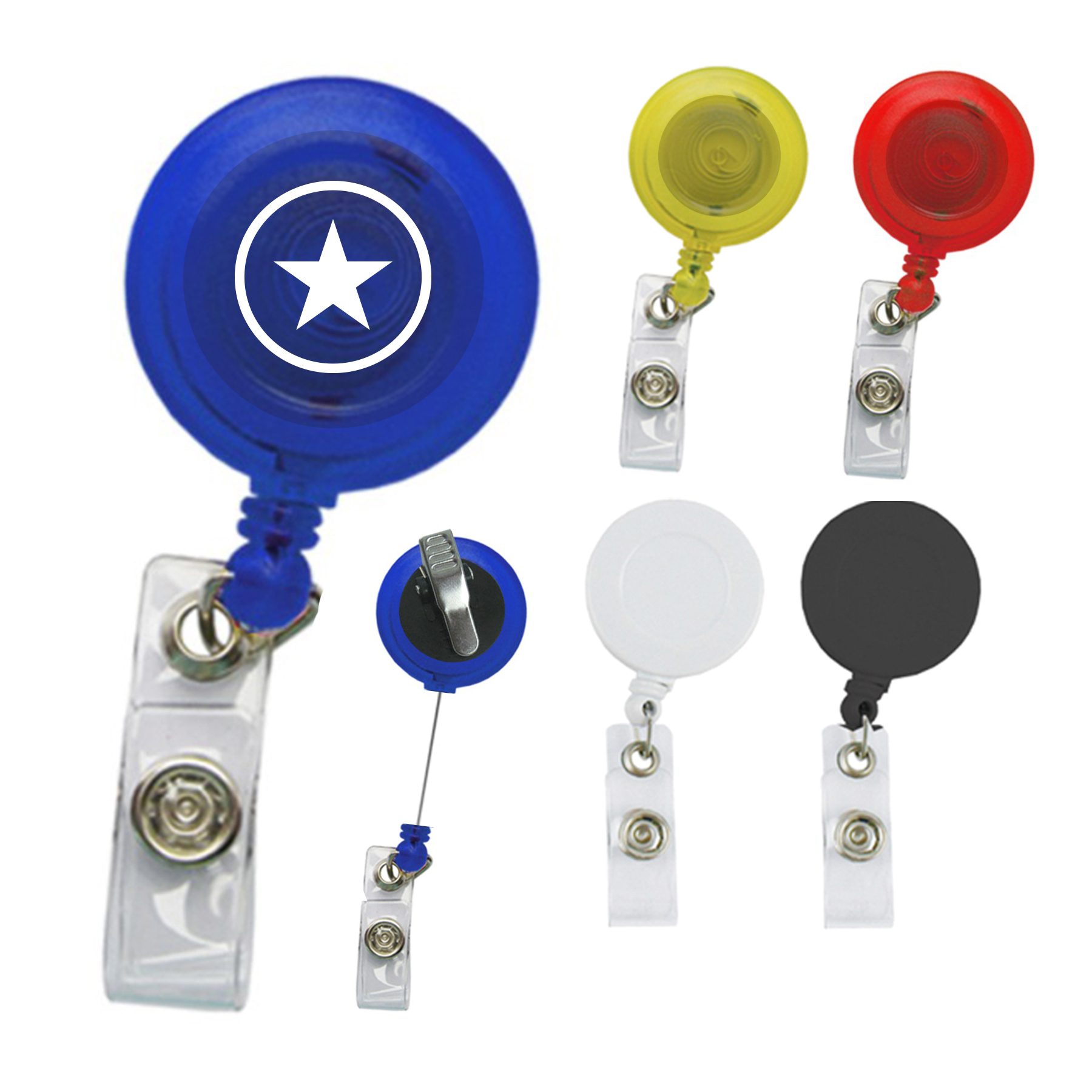 Free Shipping Promotional Retractable Badge Reels w/Swivel Alligator Clip