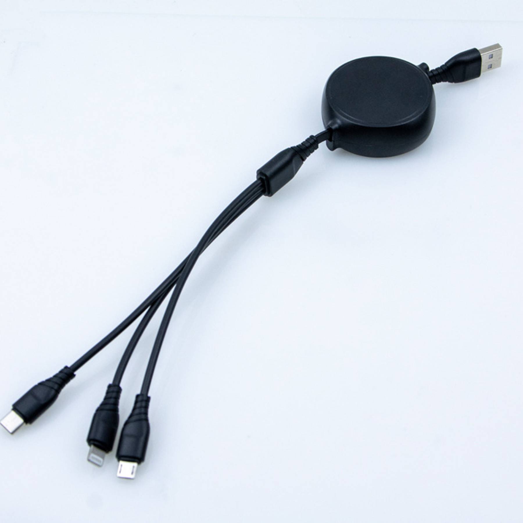 3 in 1 Wheat Straw Telescopic Data Cable 6