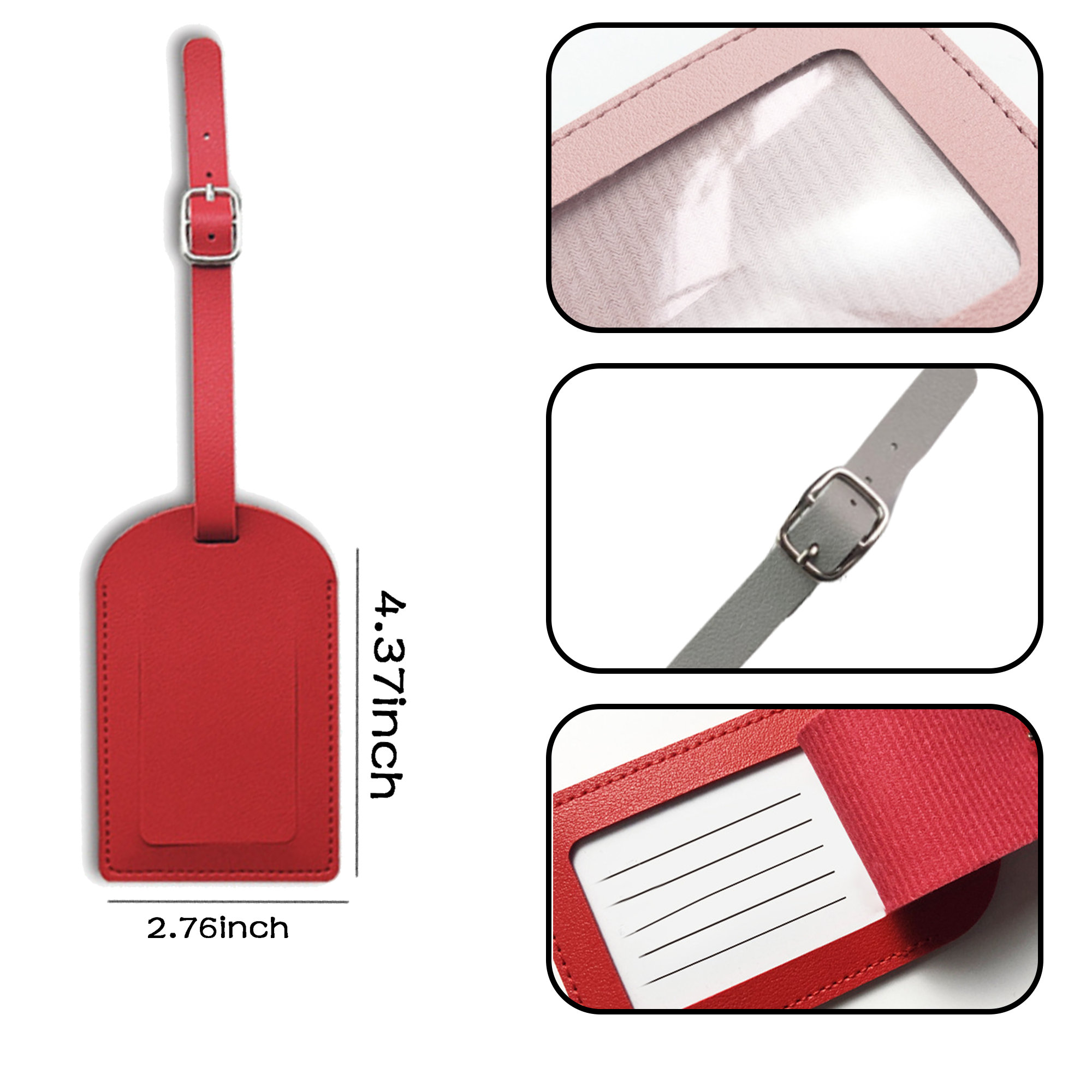 MOQ 20 PCS Custom PU Leather Luggage Tag 3