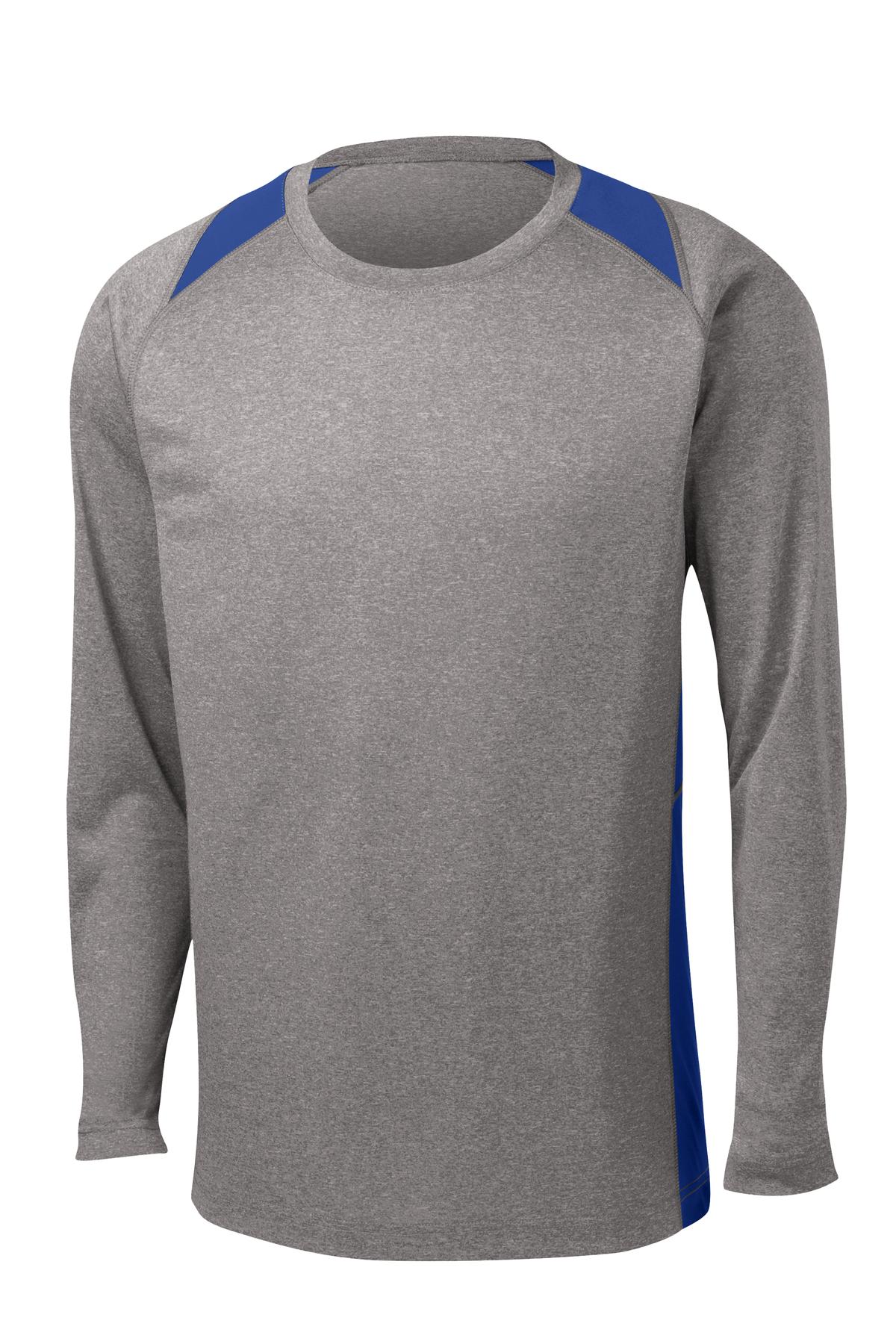 Sport-Tek Long Sleeve Heather Colorblock Contender Tee. ST361LS 44