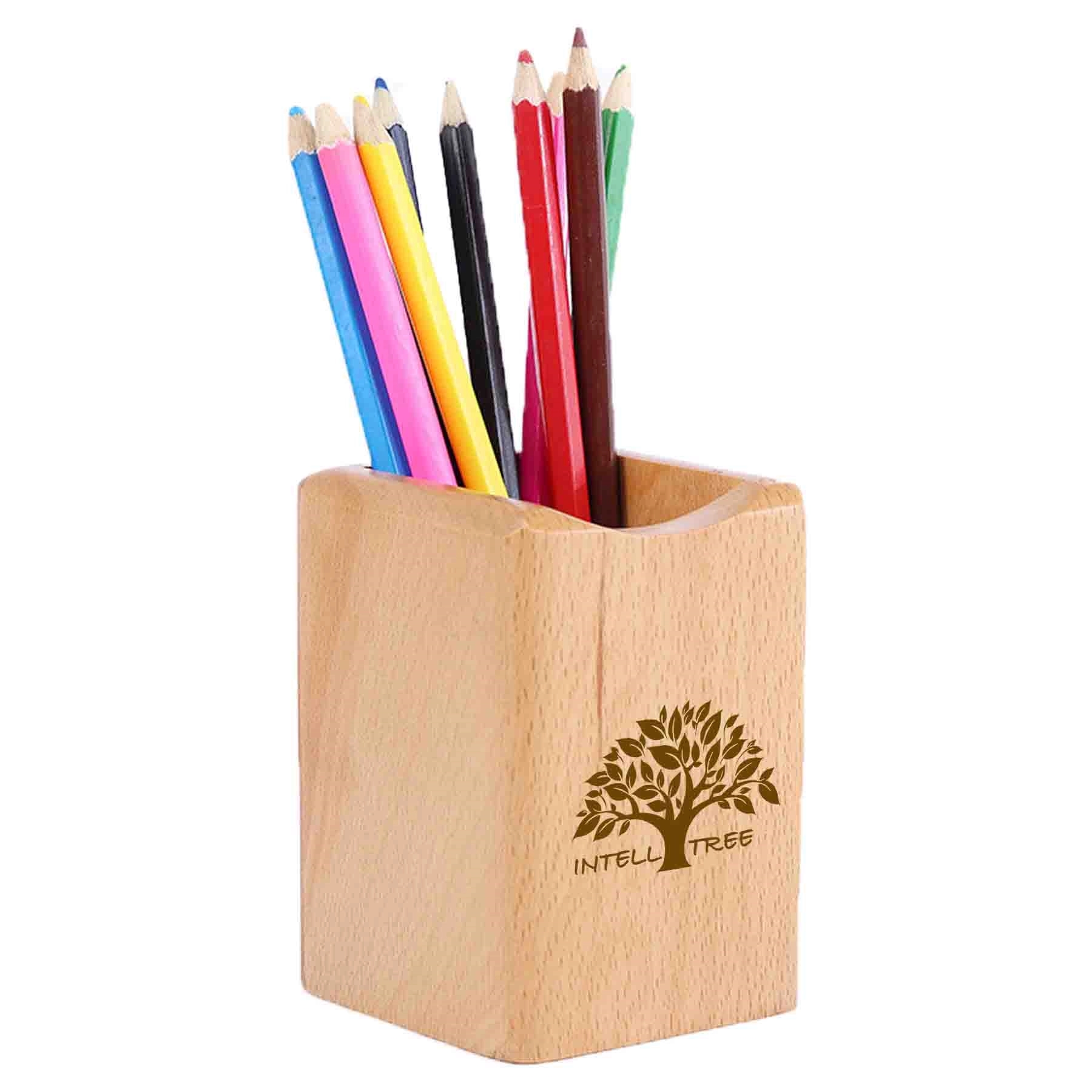 Wooden Pen Holder For Desk Pencil Organizers 1