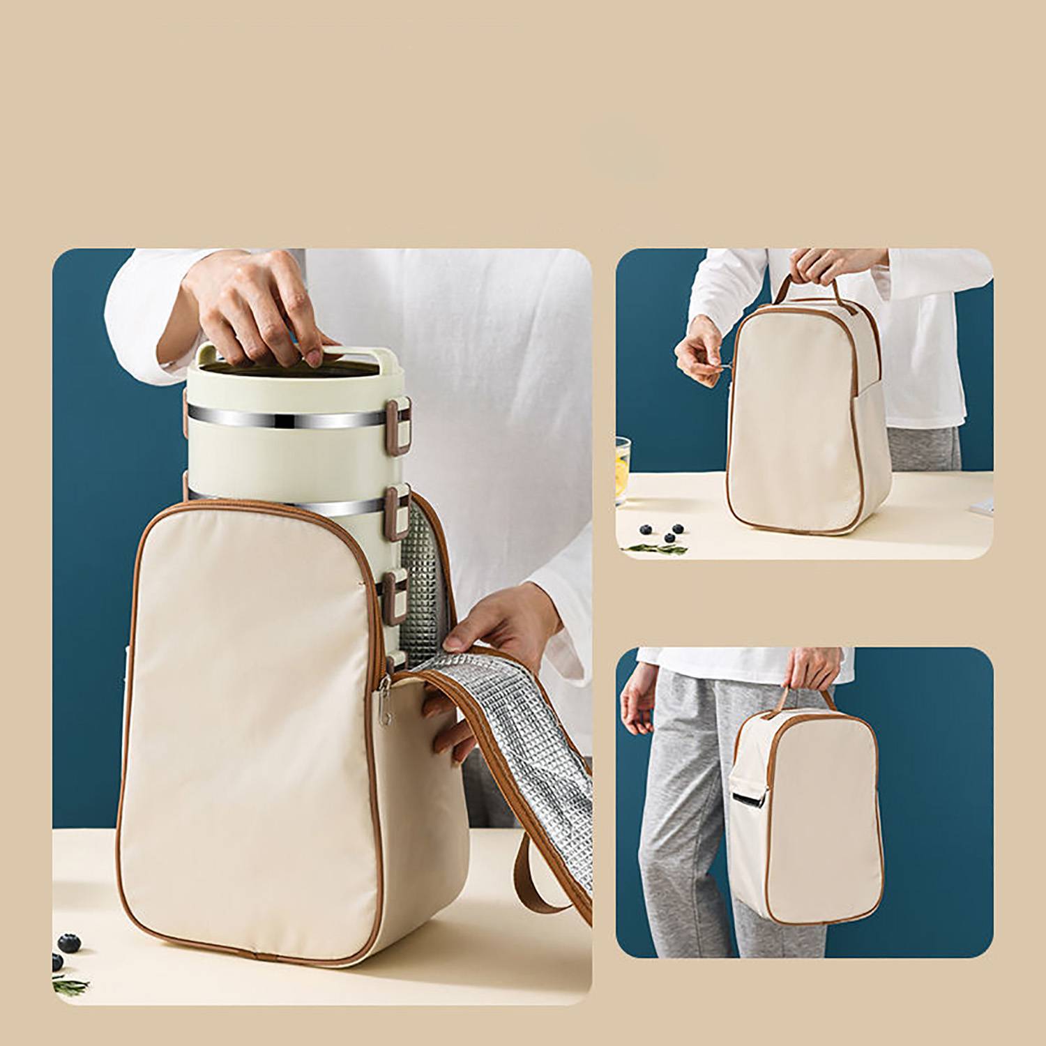 Stainless Steel Lunch Box w/ Insulated Bag 4