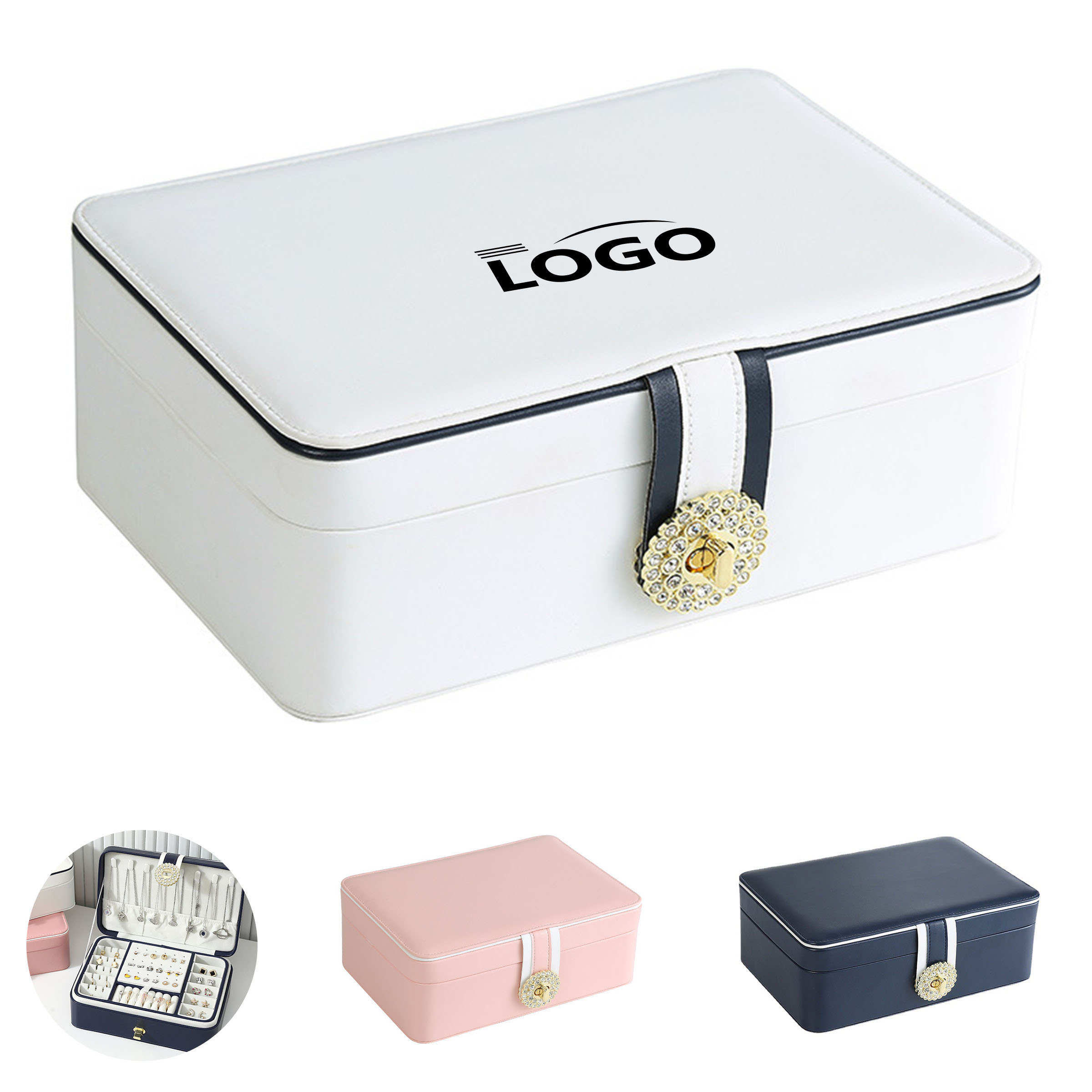 Large-Capacity Jewelry Storage Box with Dual Layers 1