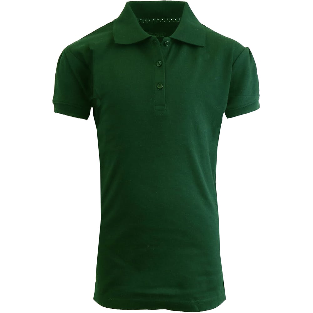 Girls' School Uniform Polo Shirts - Hunter Green Short Sleeve Size 4 - 6X 2