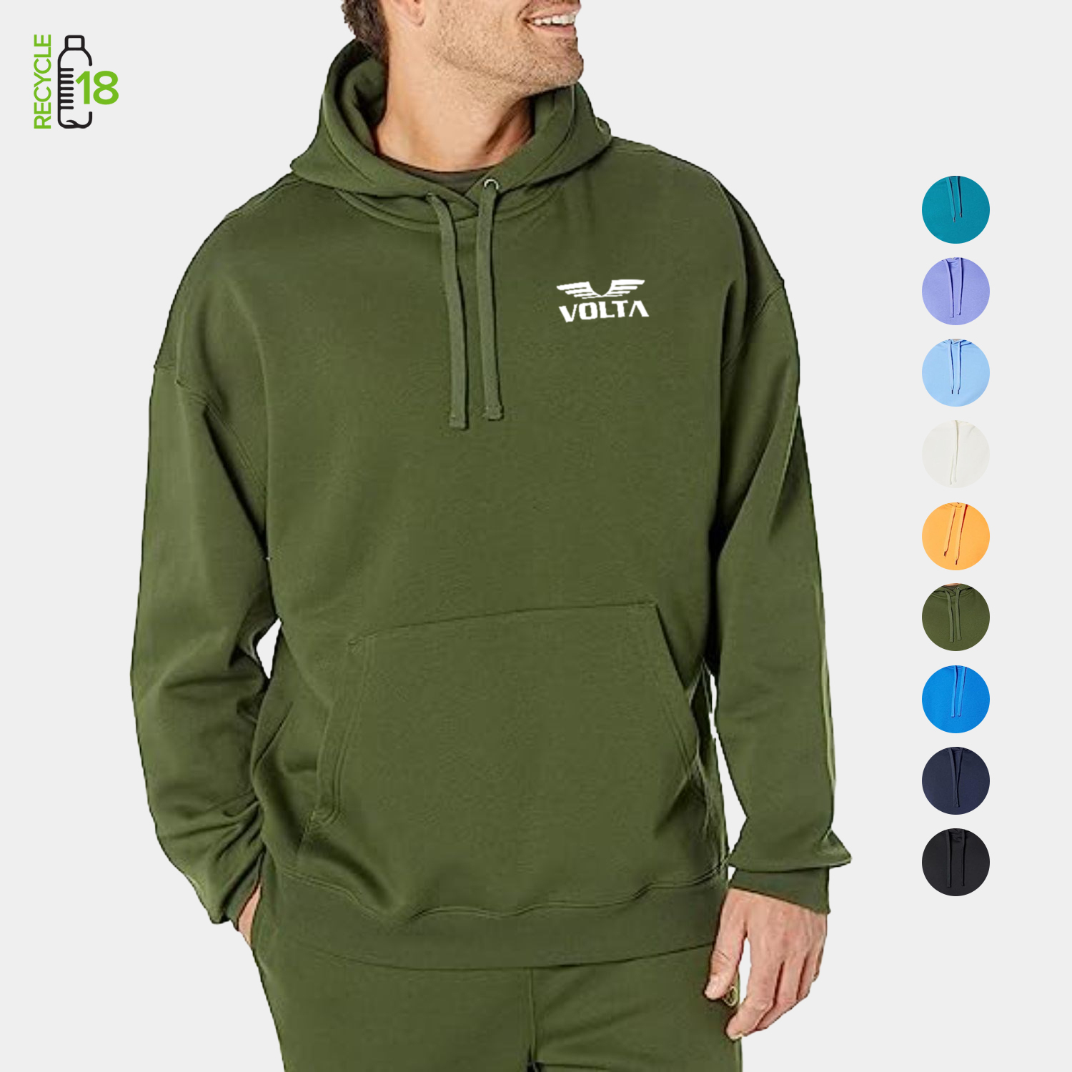 REPREVE® - Men's rPET Fleece Hoodie w/ Kangaroo Pocket & Wrinkle Resistance 2