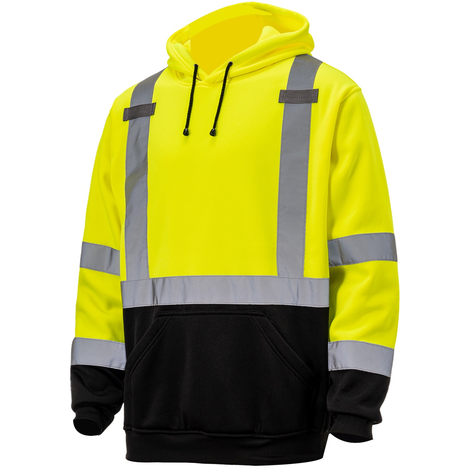Class 3 Reflective Tape Safety Hoodie with Dual Mic Tabs & Kangaroo Pocket 6