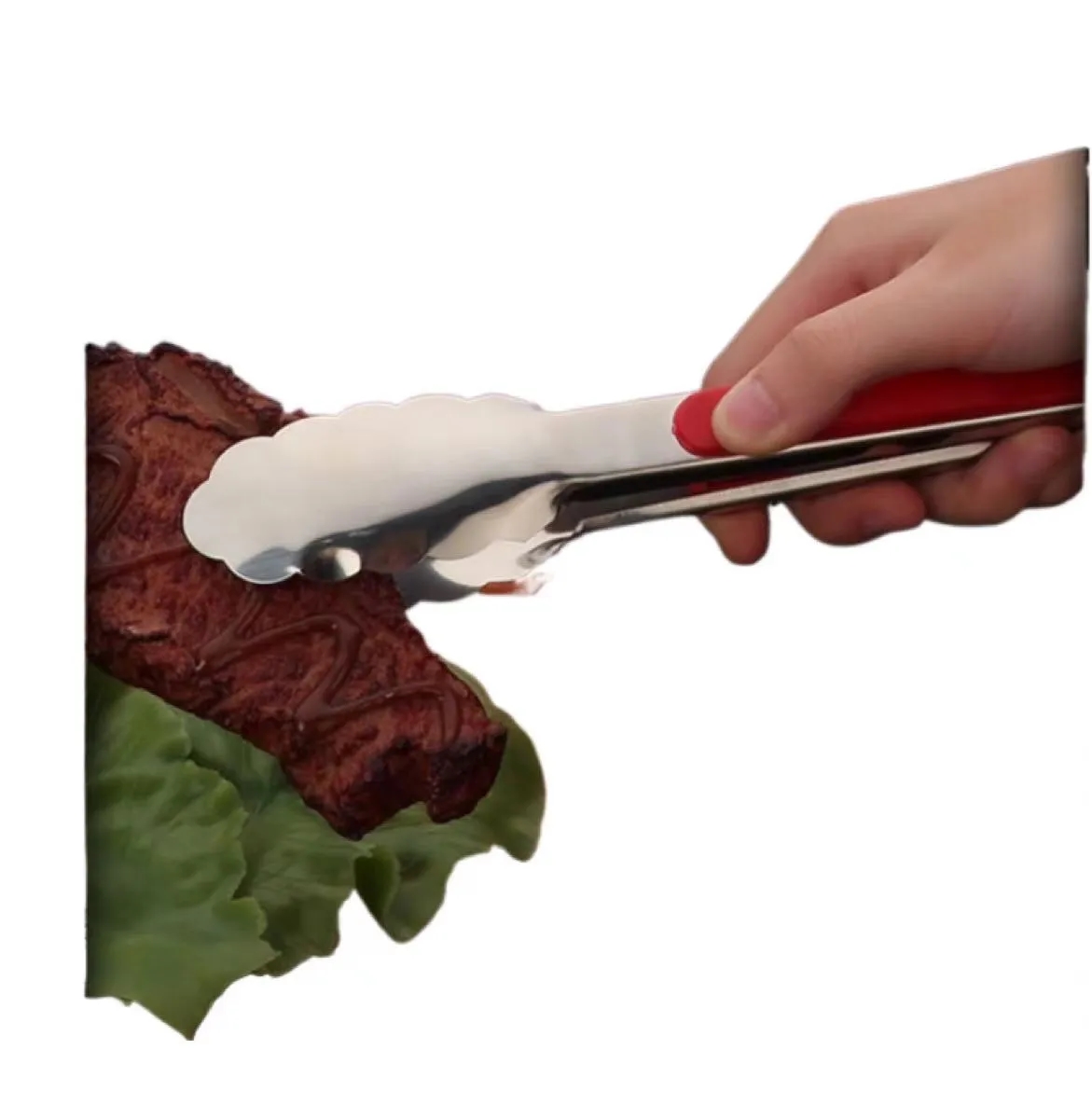Stainless Steel Serving Food BBQ Tong 2