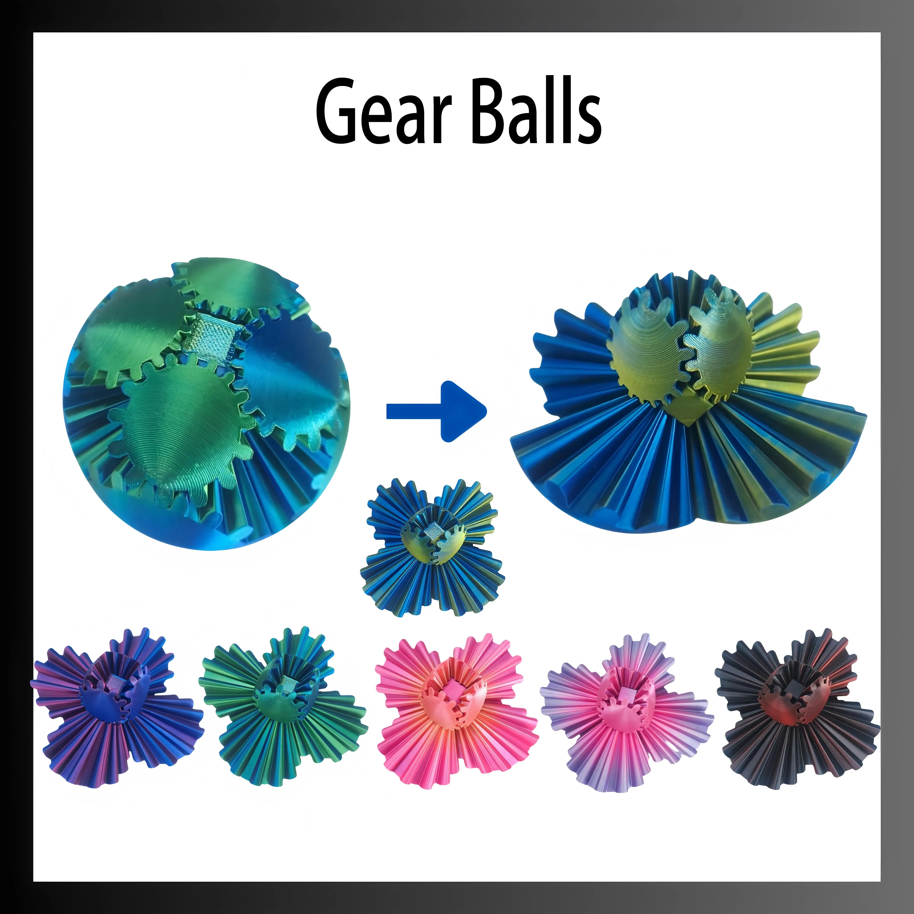Custom 3D Printed Gear Ball Fidget Toy for Stress Relief Bulk Order 6