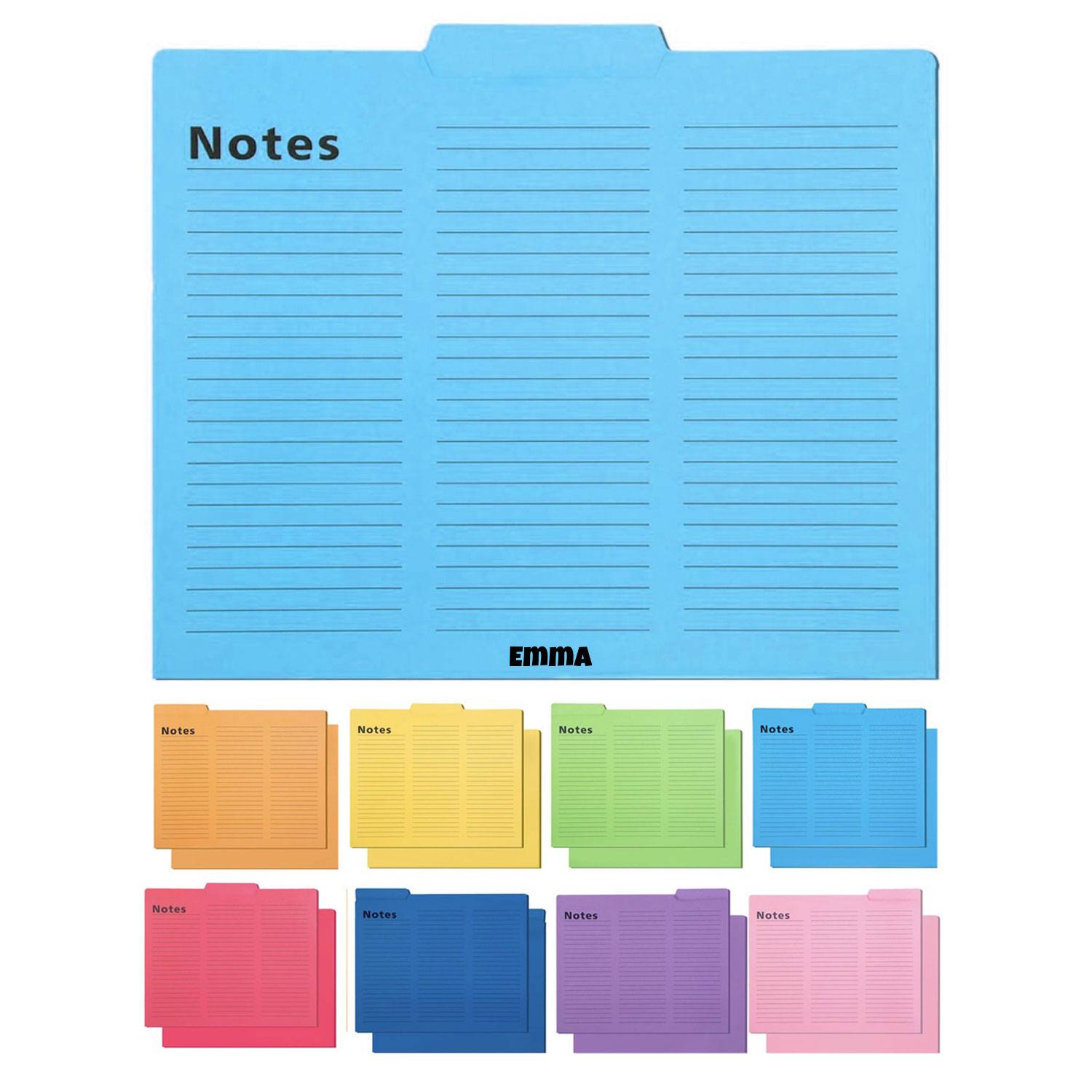 16-Pack Notes Tabbed Lined File Folders 2