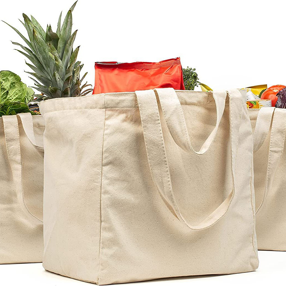 Poly-Cotton Canvas Grocery Tote Bag, custom tote bag with logo imprint 4