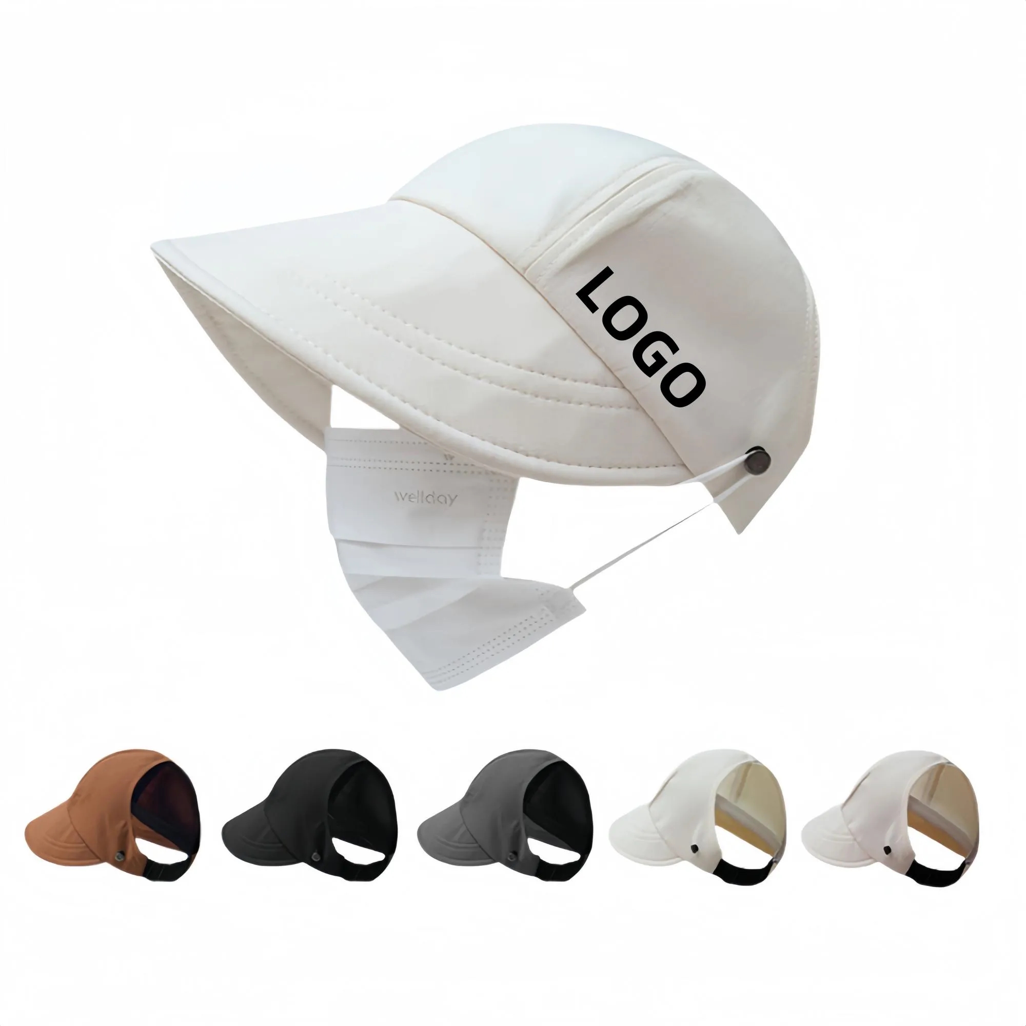 Women's Open Top Baseball Cap With Mask Holder 4