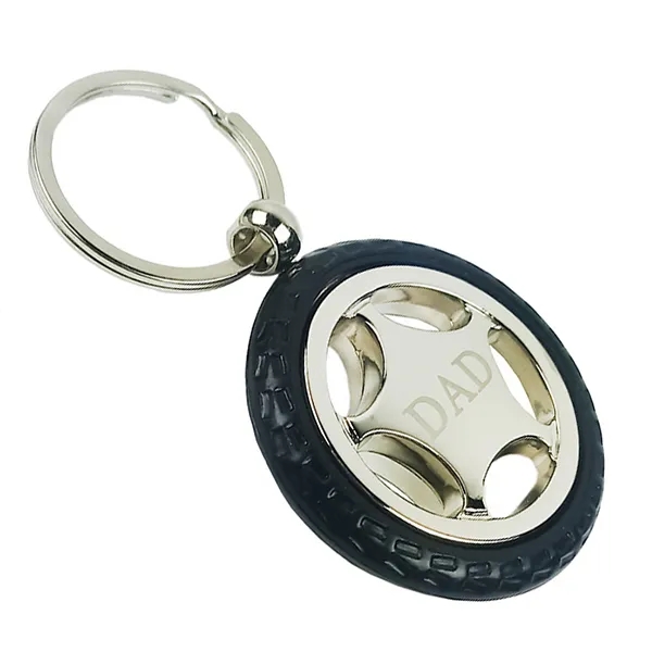 Tire Shaped Metal Keychain 3