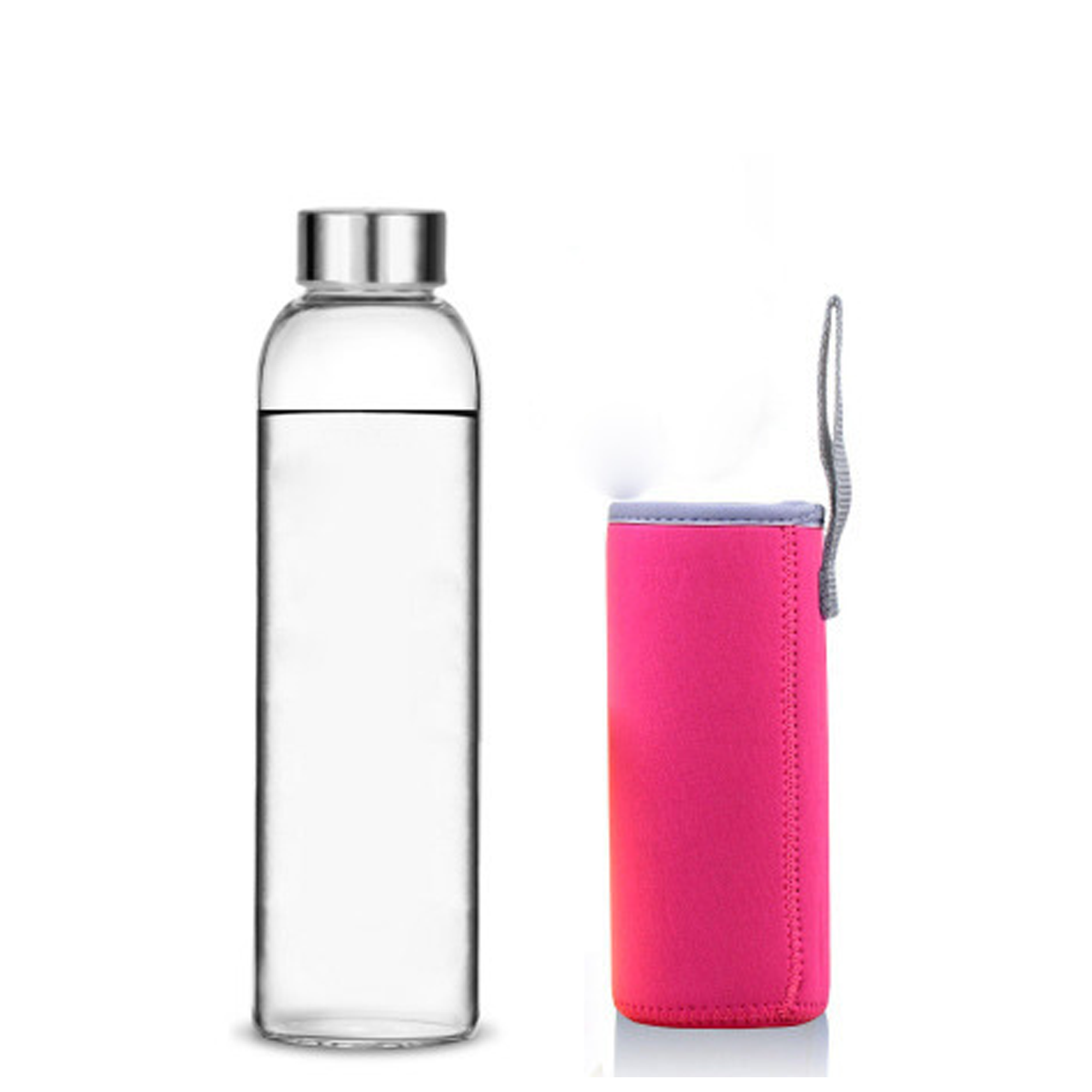 18oz Transparent Glass Water and Juice Bottle 4