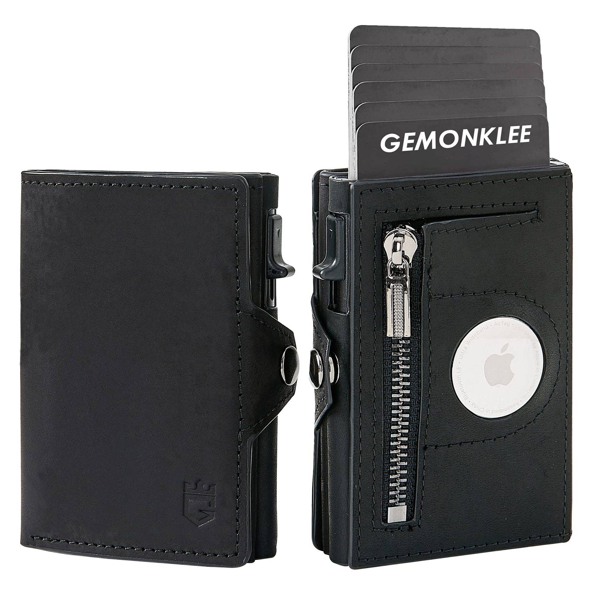 Genuine leather Mens Wallet Tag Anti-theft Card Case 5
