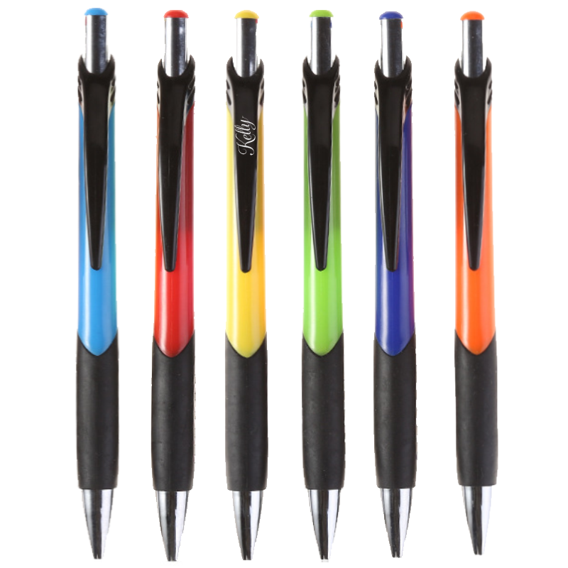 Retractable Rubber Grip ABS Ballpoint Pen 2