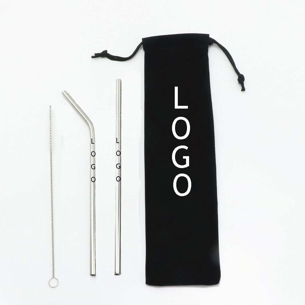 Straight Steel Straw/Brush Set 2