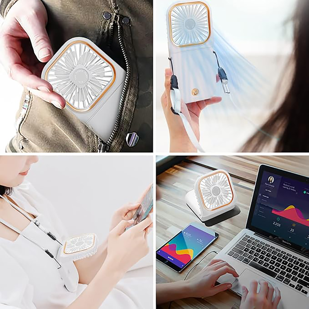 Portable Folding Desk Fan with 180° Adjustable Angle 3