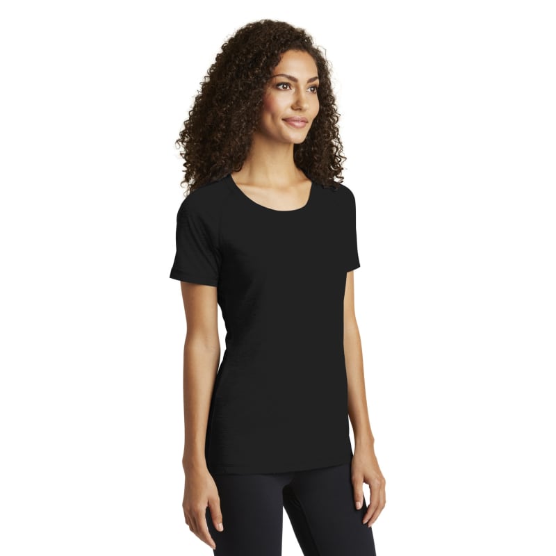 Sport-Tek Women's PosiCharge Tri-Blend Wicking Scoop Neck Raglan Tee. 40