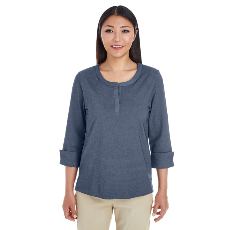 Devon & Jones Ladies' Central Cotton Blend Mélange Knit Top 3