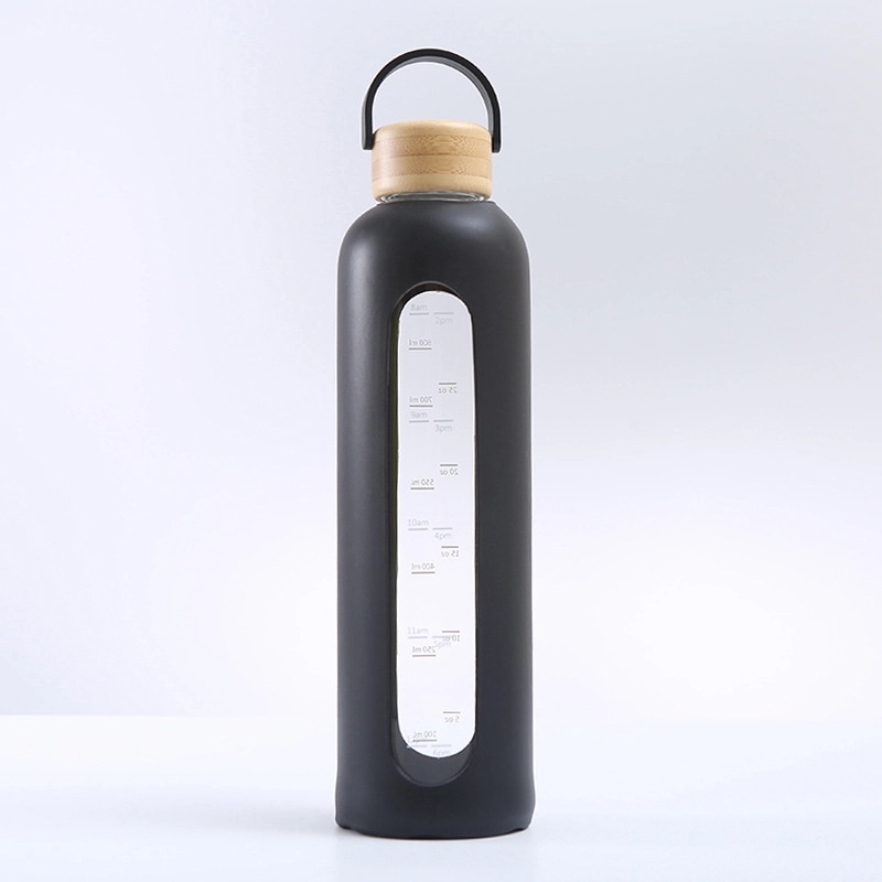 Custom 34 oz Glass Water Bottle with Time Marker 8