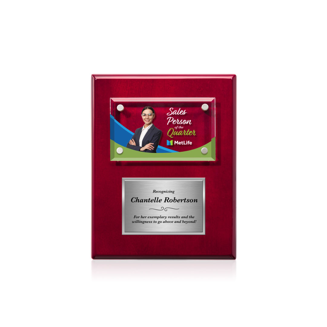Gossamer VividPrint™ Plaque - Rosewood/Silver 4