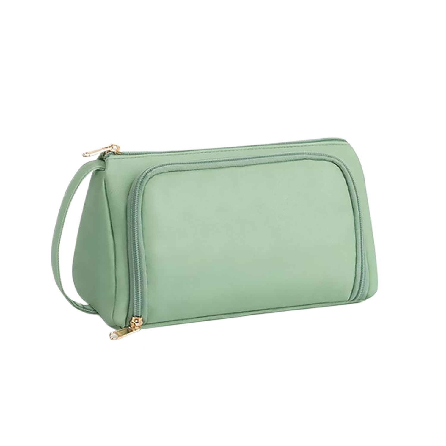 Portable PU Leather Travel Cosmetic Bag w/ Handle 8