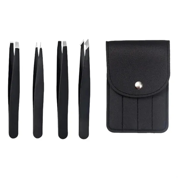 Stainless Steel Eyebrow and Beard Tweezers Set 5