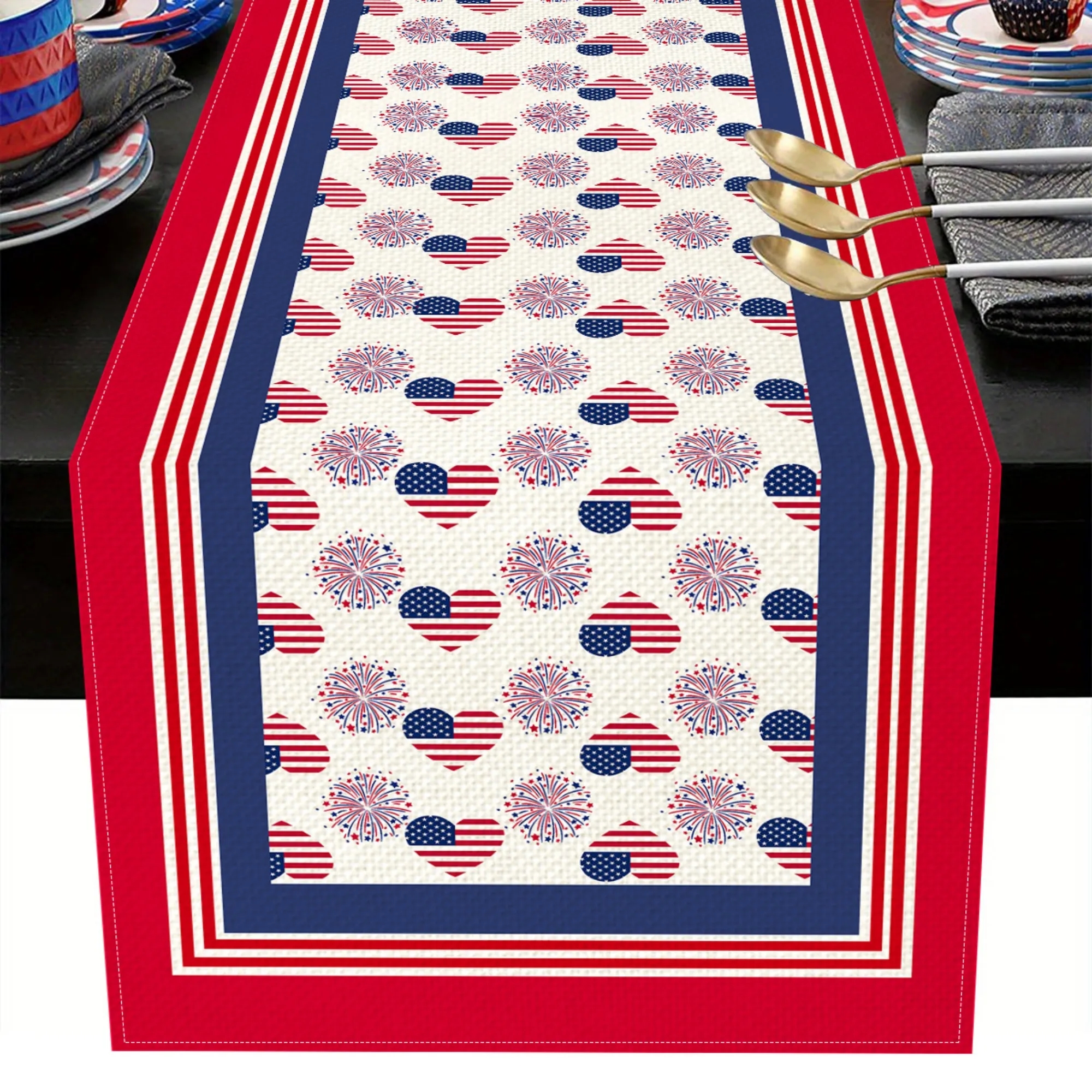 Patriotic Stars Stripes Table Runner 9