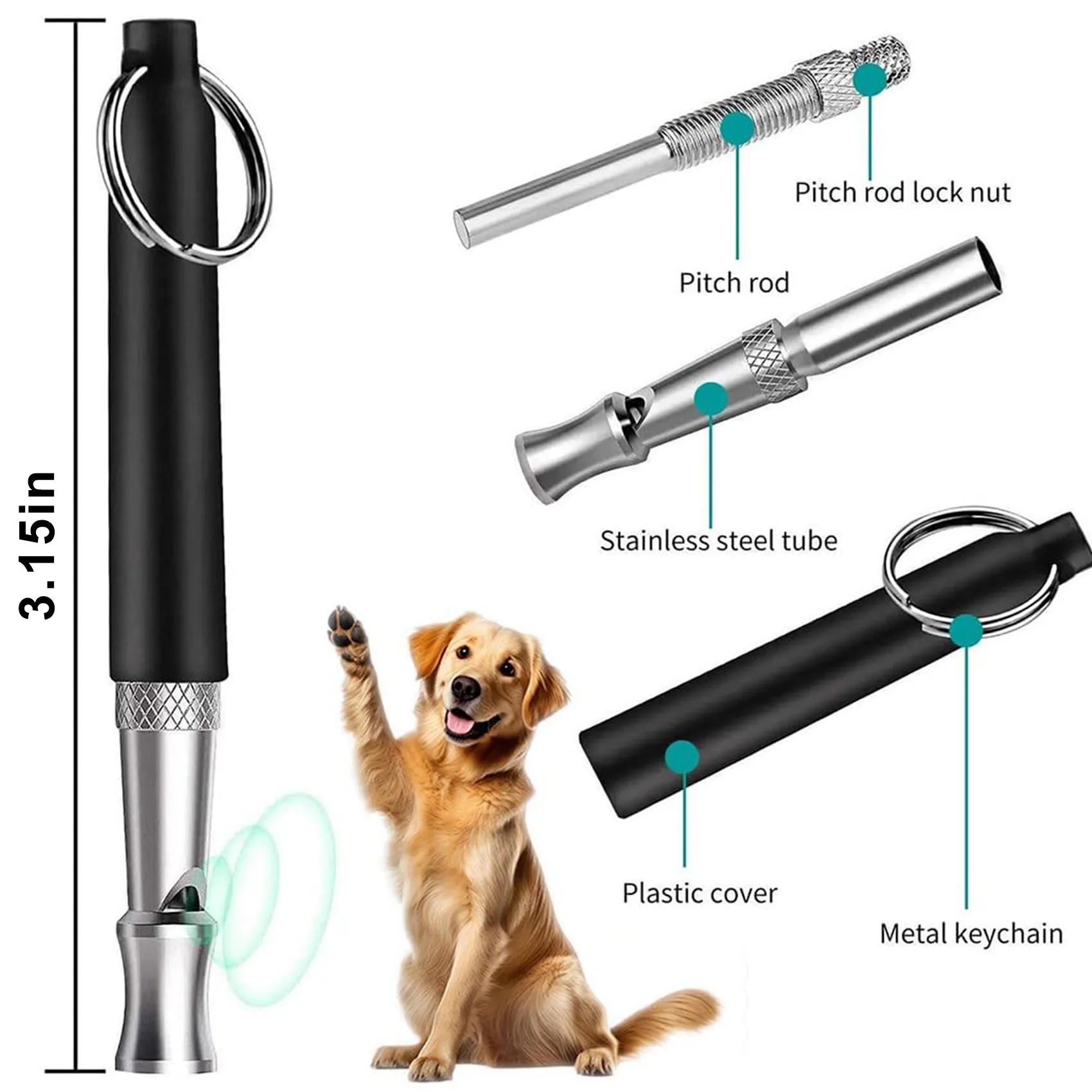 Adjustable Dog Training Recall Whistle 11