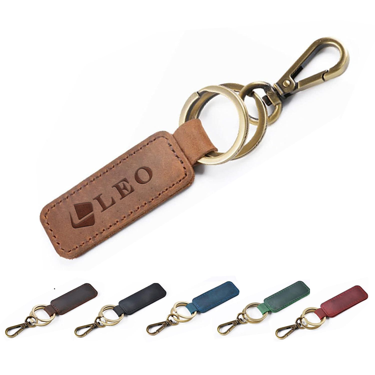 Genuine Leather Tag Keychain 7