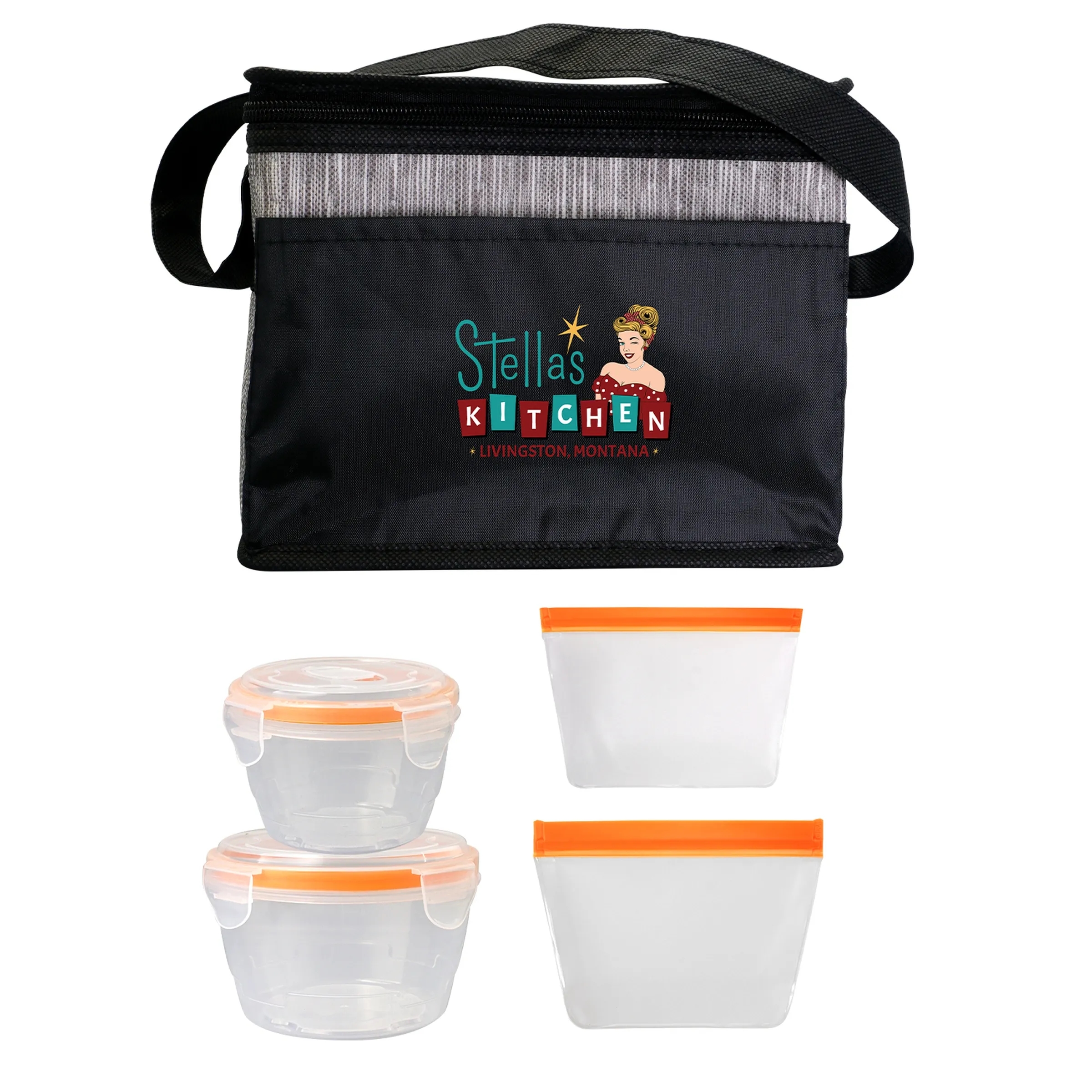 Black Graph Nested Bagged Lunch Set 11