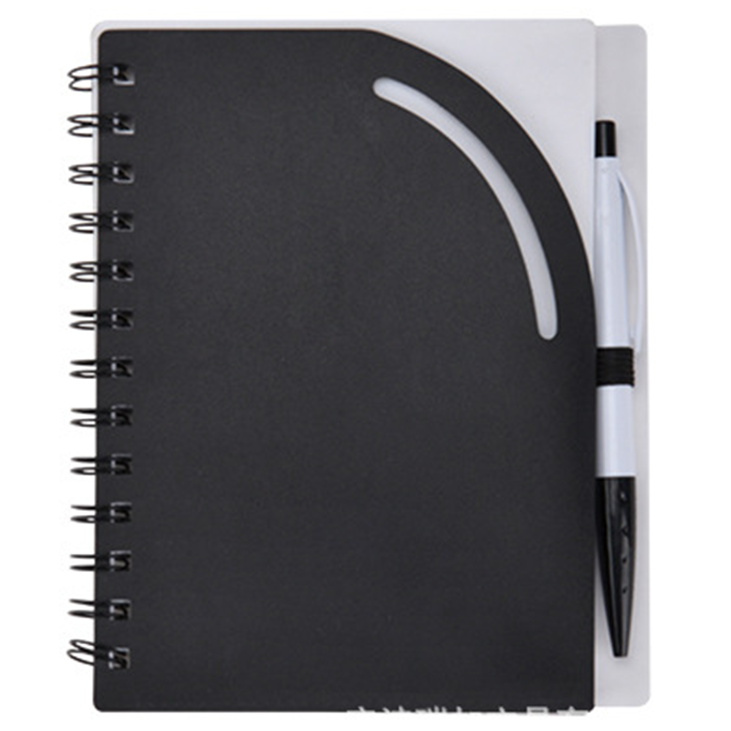 Tri-Pocket PP Coil Notebook with Satin Pen - Lined Pages 2