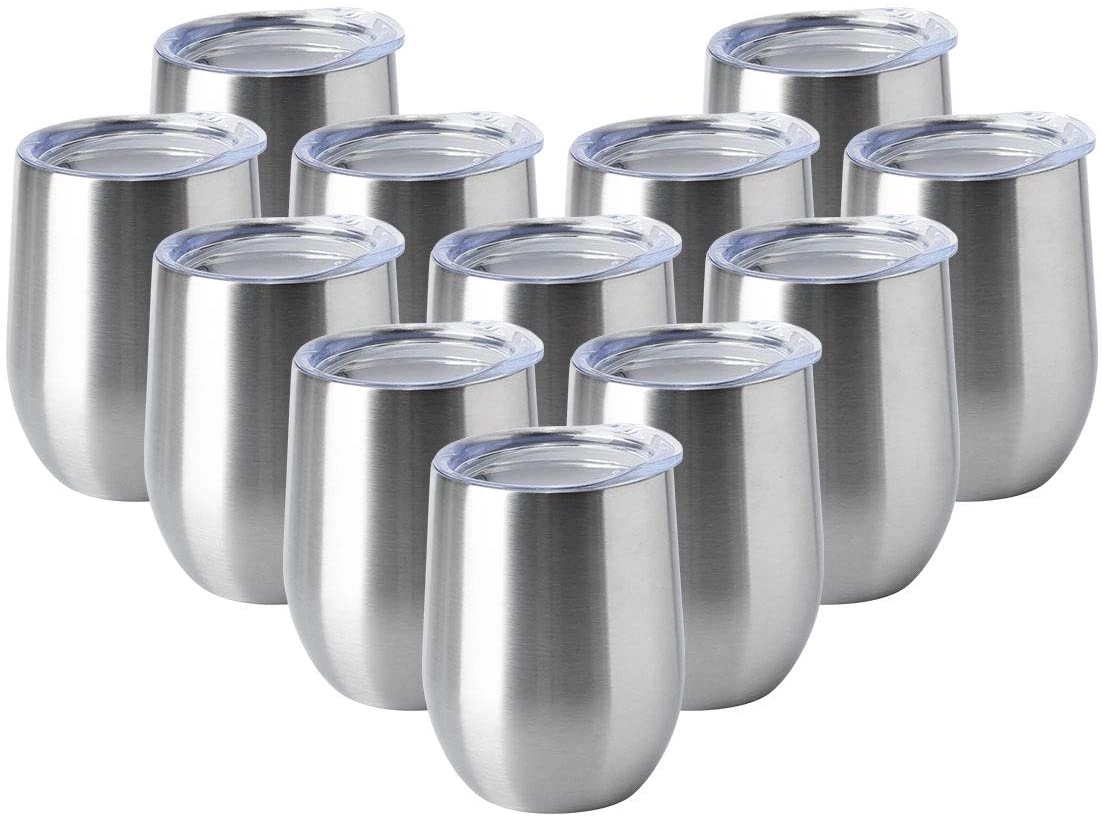 12 Oz. Double Wall Insulated Travel Tumbler w/Clear Lid 3
