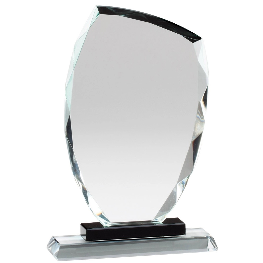 Slant Top Glass Award with Black Riser 3