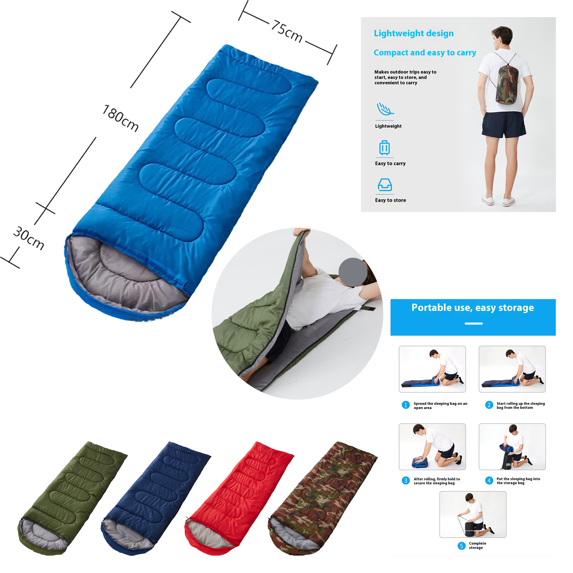 MOQ 10pcs Waterproof Comfort Sleeping Bag 5