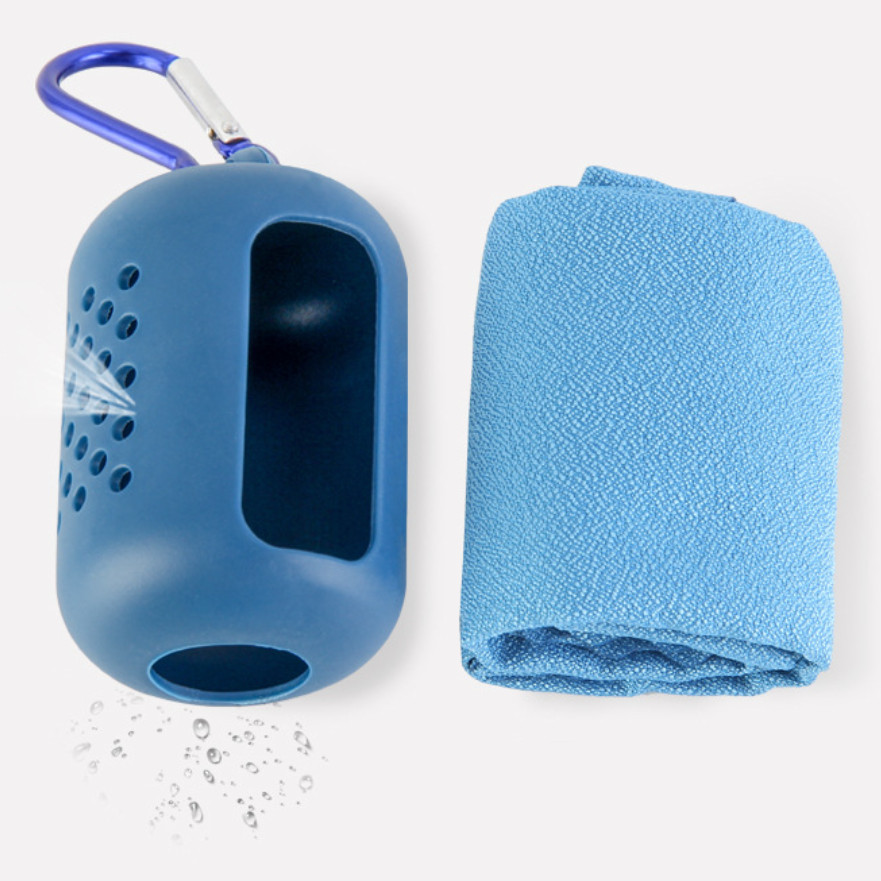 Silicone Case microfiber sports sweat instant cooling towel 9
