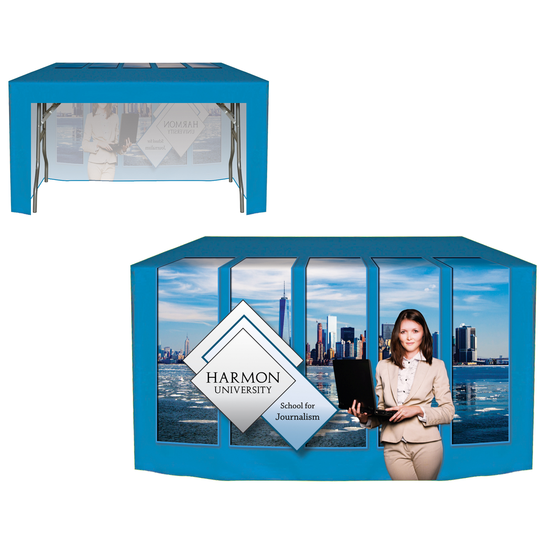 4' Customized Open Back Fitted Table Cover 6