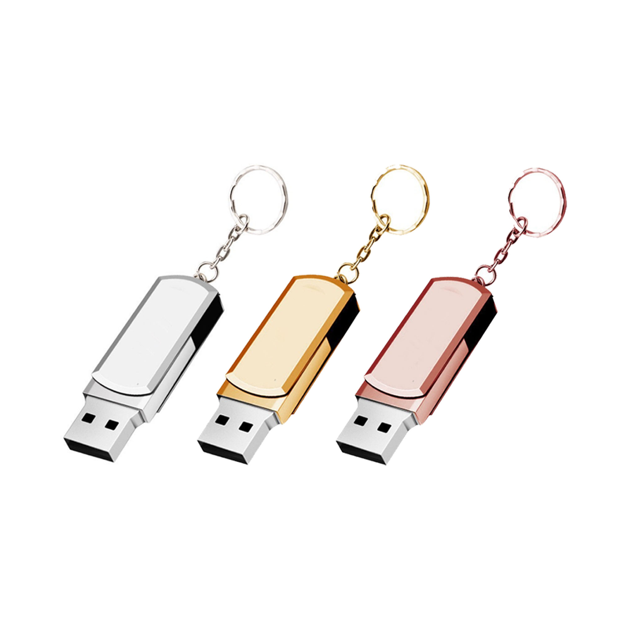 Laser Customizable 4 GB Metal USB Flash Drive With Keychain 4