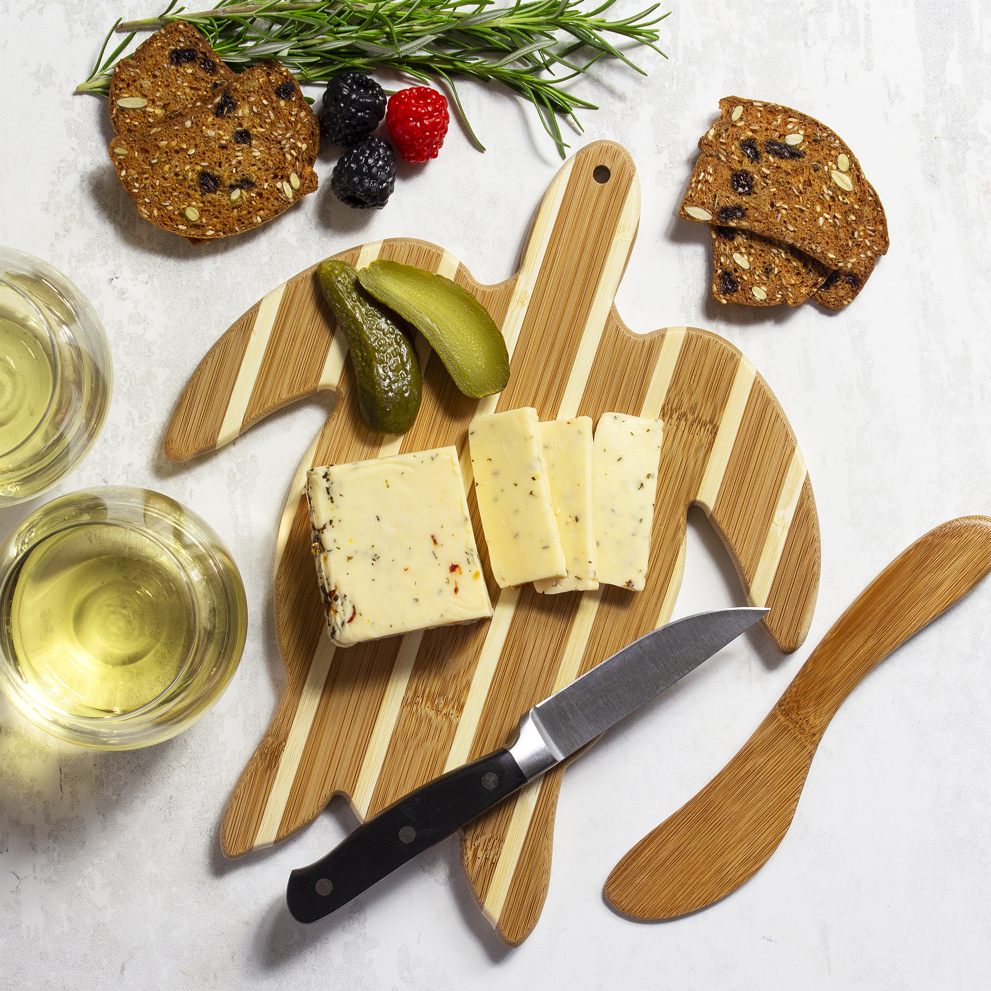 Sea Turtle Charcuterie Board with Spreader Knife Gift Set 1