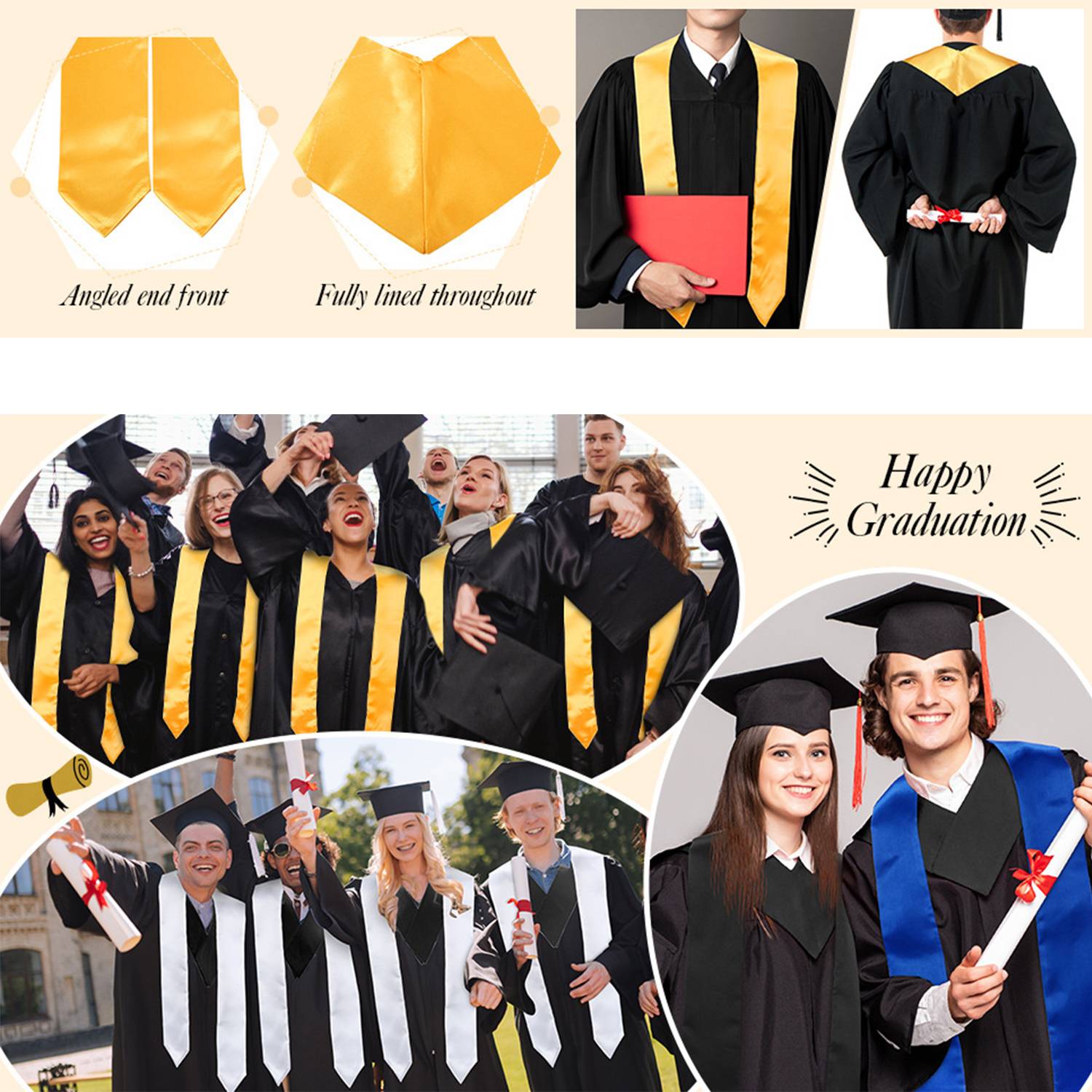 Custom 60"/72"/84" Graduation Stole Sash 3