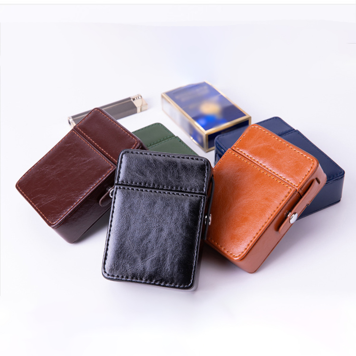 Regular Rugged Cigarette Case Vintage Crazy Horse Leather 6