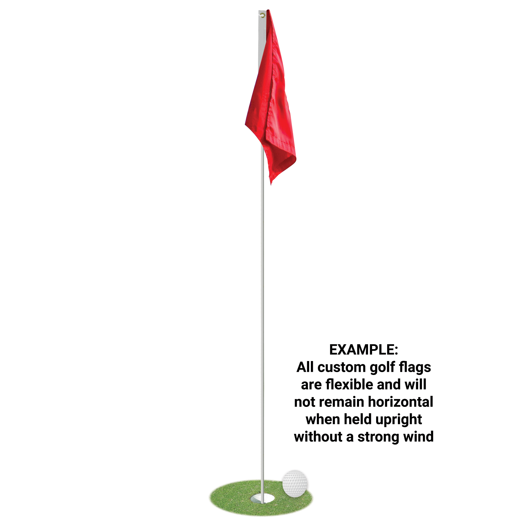 14" x 20" Custom Double Sided Knitted Polyester Golf Flag with Heading & Grommets 6