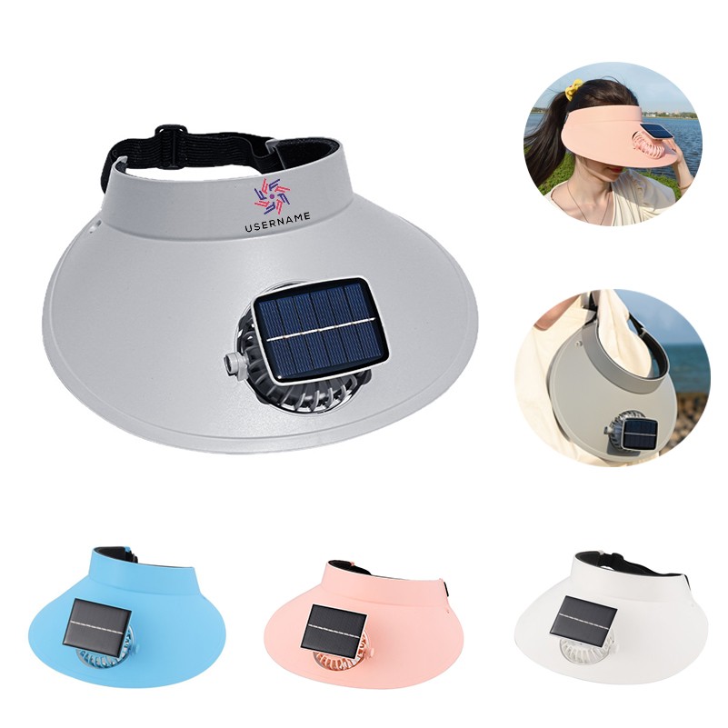 Large Brim Solar Cap with USB Charging Fan 1