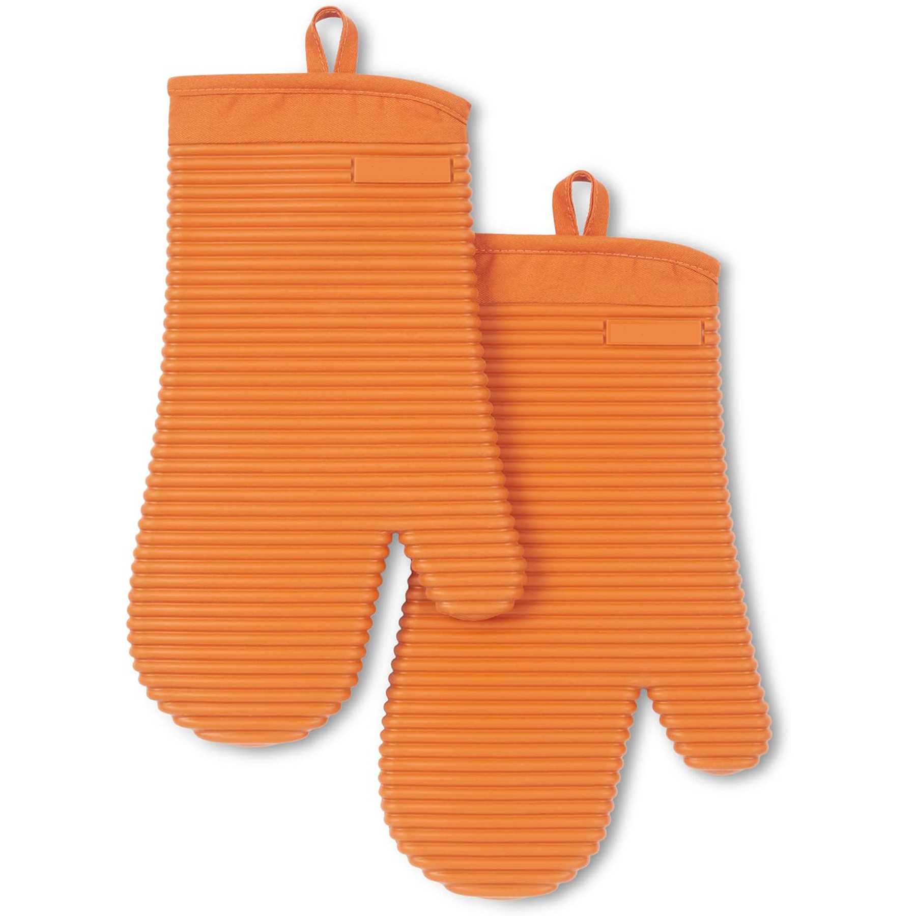 2 Pack Set Ribbed Soft Silicone Oven Mitts 7