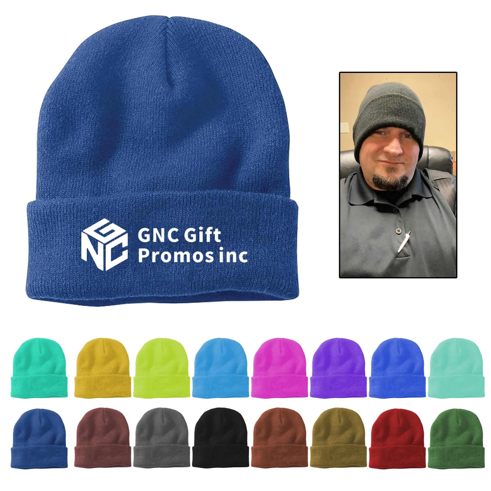 Men's Tonal Patch Beanie 19